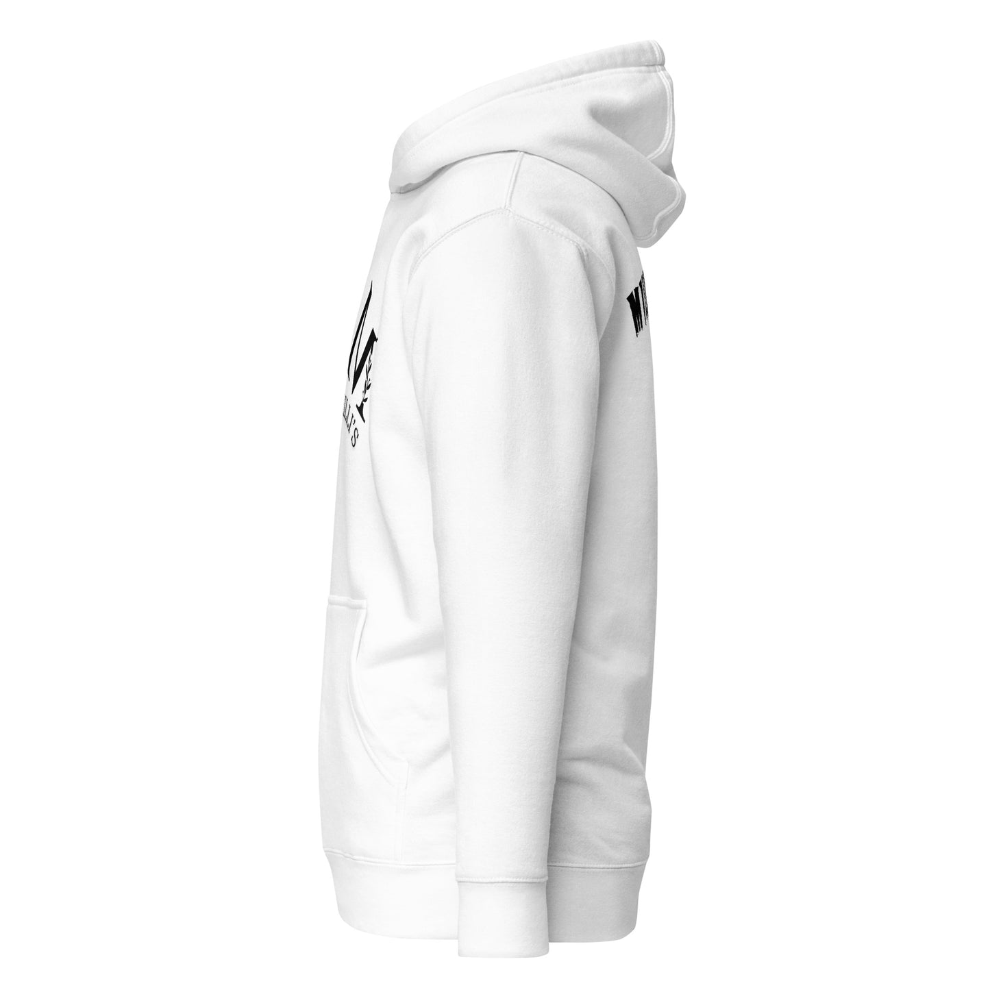 ein weißer Pullover mit einer Kapuze darauf
