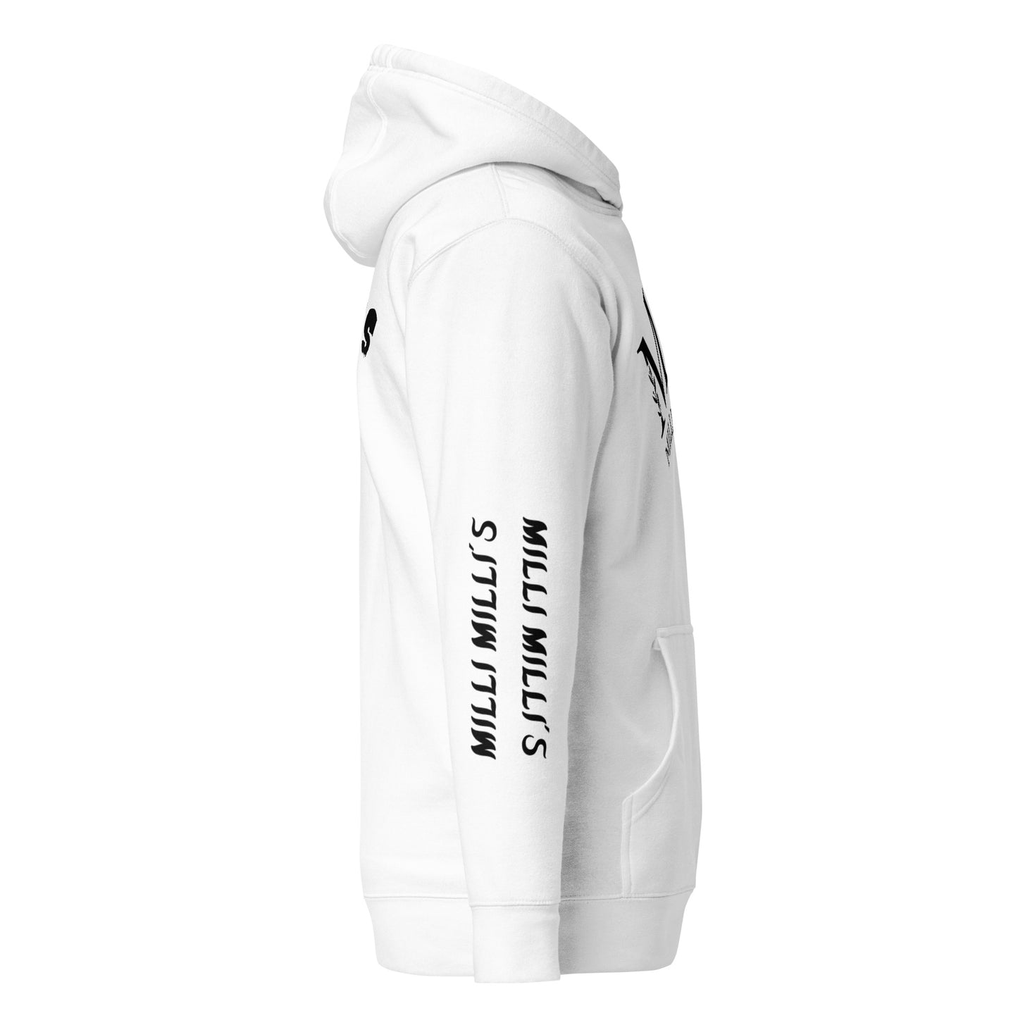 ein weißer Hoodie mit schwarzer Schrift darauf