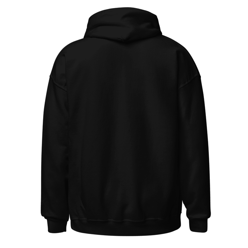 ein schwarzer Kapuzenpullover mit einer Kapuze darauf