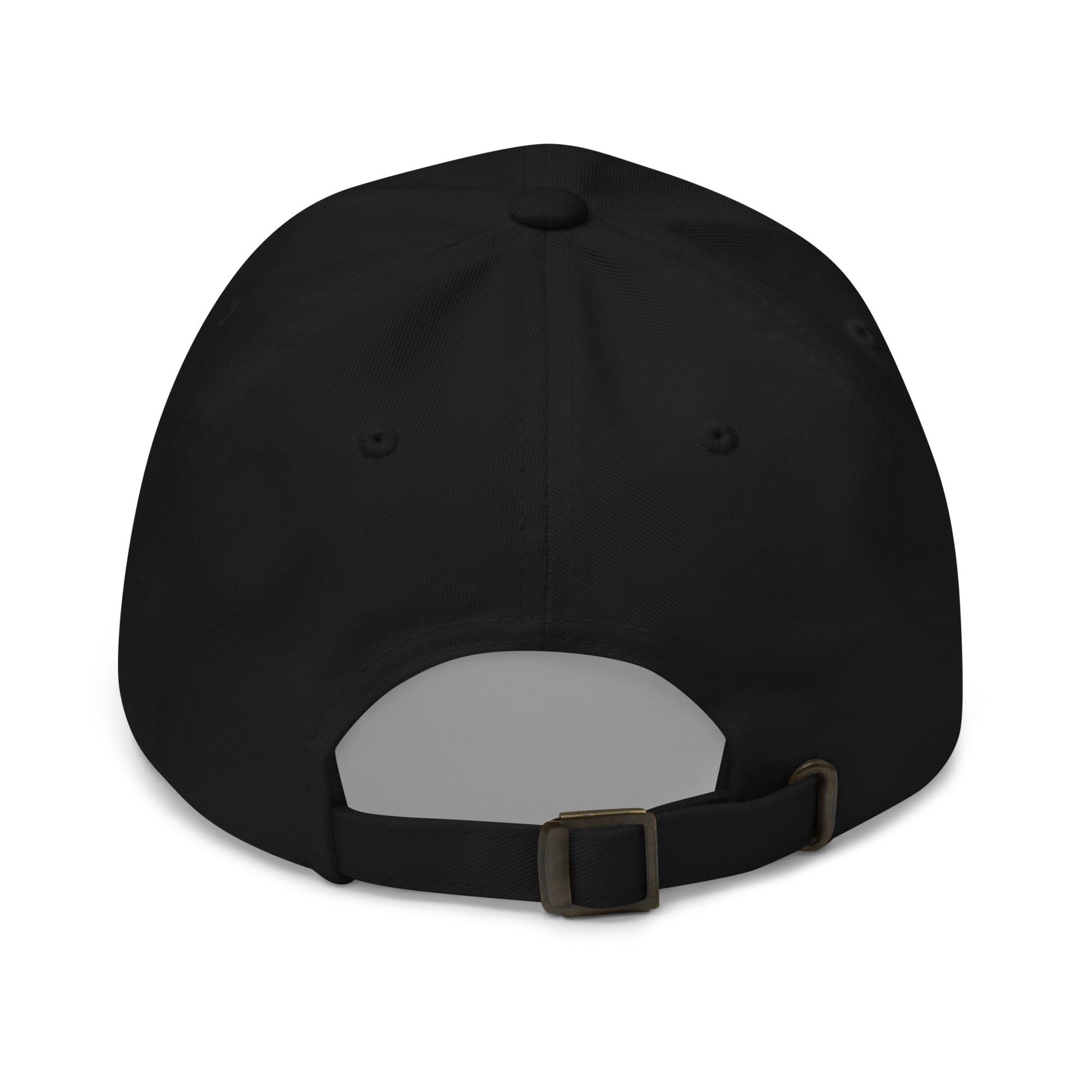 eine schwarze Mütze mit einem weißen Schirm