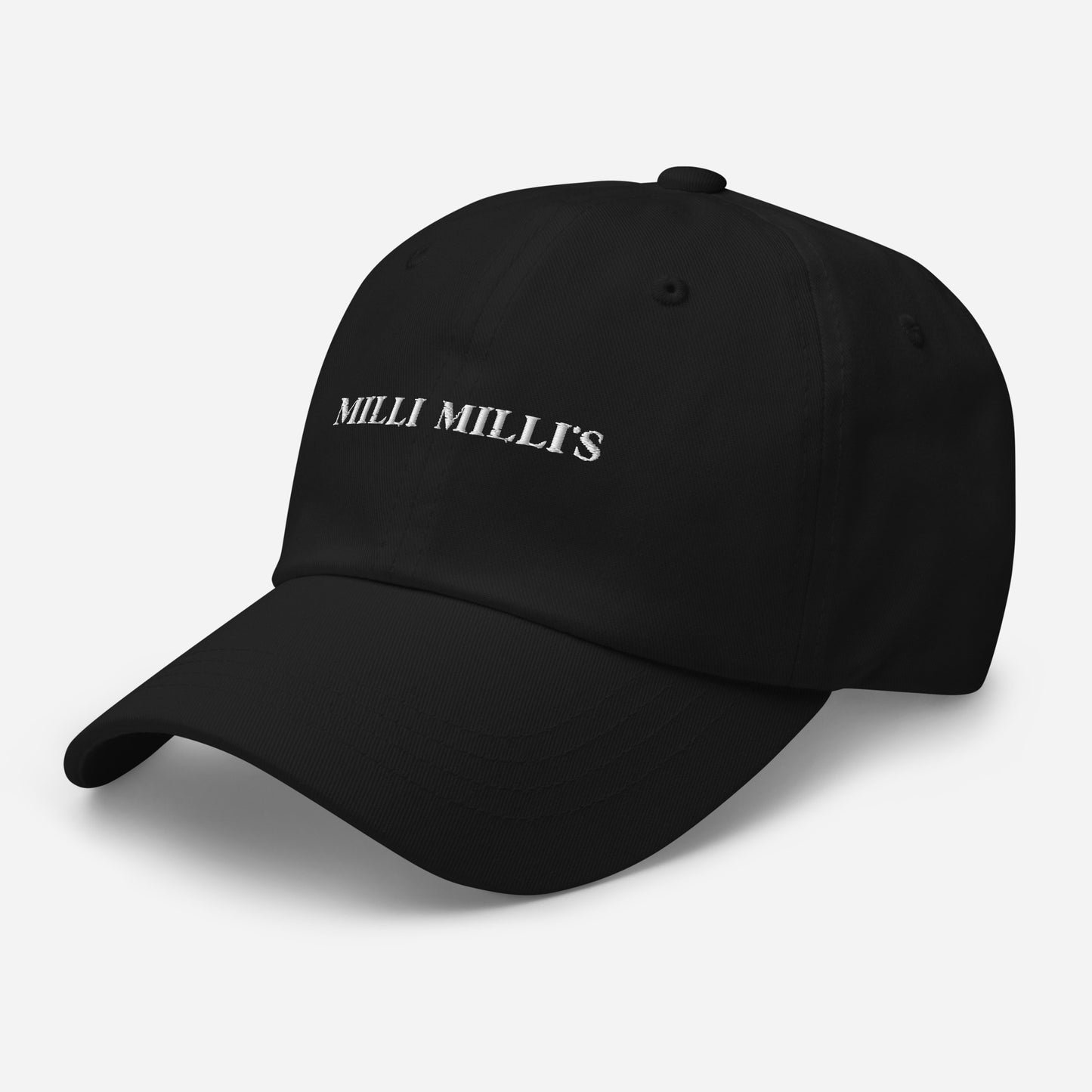 ein schwarzer Hut mit den Worten mill mills darauf