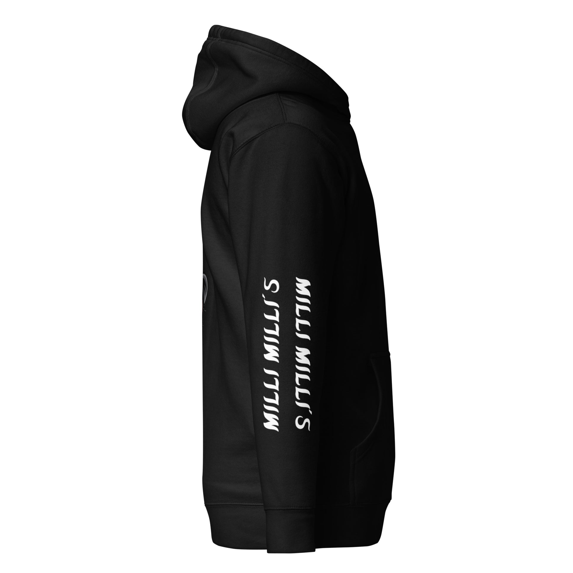 ein schwarzer Hoodie mit weißer Schrift darauf