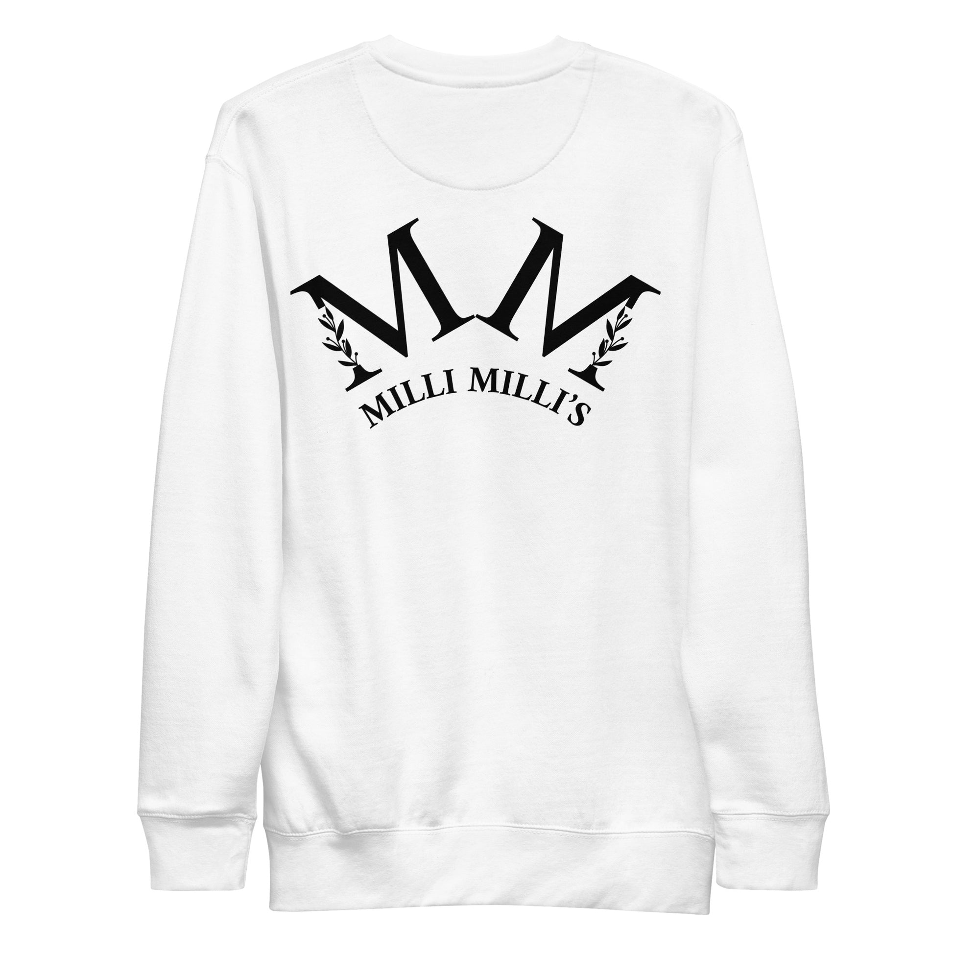 ein weißer Pullover mit den Worten Milli Millis darauf