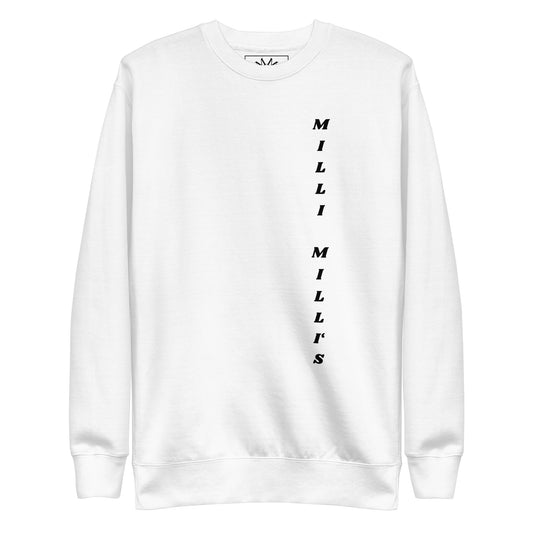 ein weißer Pullover mit den Worten Meilen darauf gedruckt